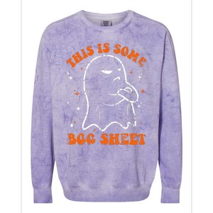 This Is Some Boo Sheet Funny Ghost Halloween Costume Retro Colorblast Crewneck Sweatshirt