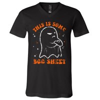 This Is Some Boo Sheet Funny Ghost Halloween Costume Retro V-Neck T-Shirt