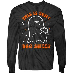 This Is Some Boo Sheet Funny Ghost Halloween Costume Retro Tie-Dye Long Sleeve Shirt