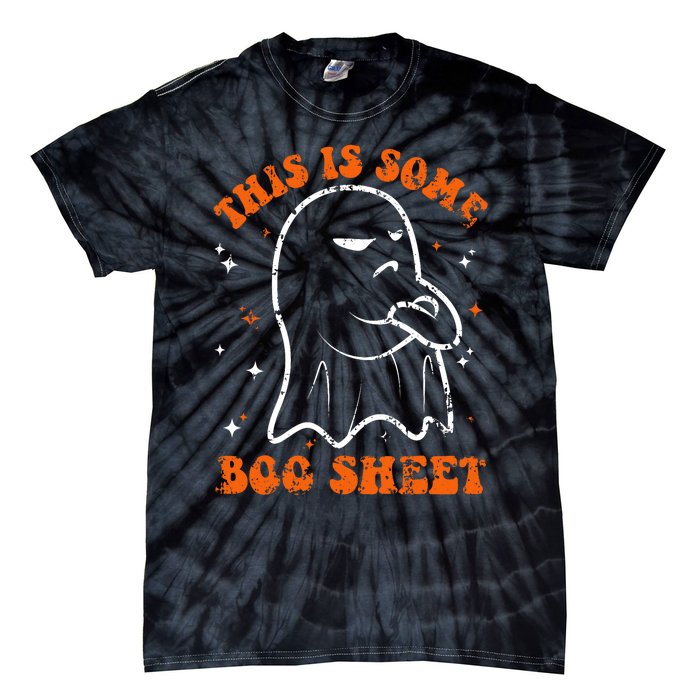 This Is Some Boo Sheet Funny Ghost Halloween Costume Retro Tie-Dye T-Shirt