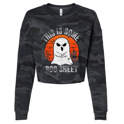 This Is Some Boo Sheet Ghost Halloween Costume Cropped Pullover Crew