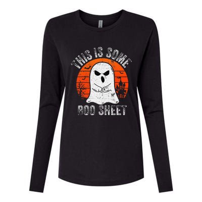 This Is Some Boo Sheet Ghost Halloween Costume Womens Cotton Relaxed Long Sleeve T-Shirt