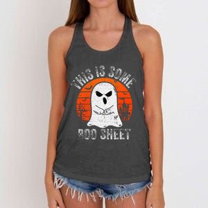 This Is Some Boo Sheet Ghost Halloween Costume Women's Knotted Racerback Tank