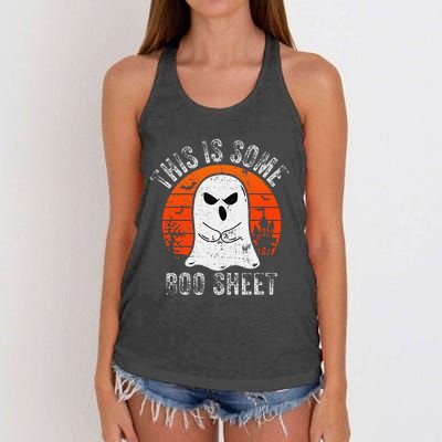 This Is Some Boo Sheet Ghost Halloween Costume Women's Knotted Racerback Tank