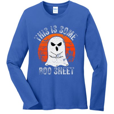 This Is Some Boo Sheet Ghost Halloween Costume Ladies Long Sleeve Shirt