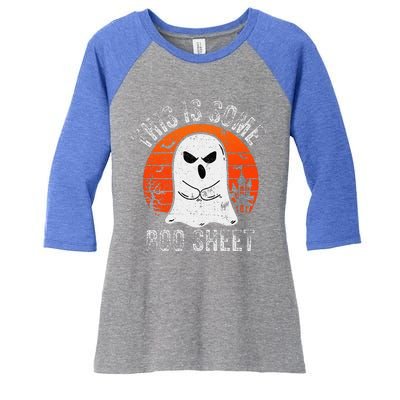 This Is Some Boo Sheet Ghost Halloween Costume Women's Tri-Blend 3/4-Sleeve Raglan Shirt