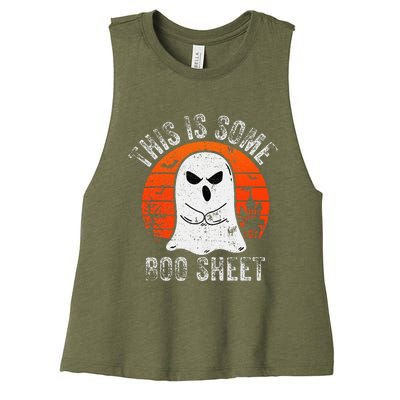 This Is Some Boo Sheet Ghost Halloween Costume Women's Racerback Cropped Tank