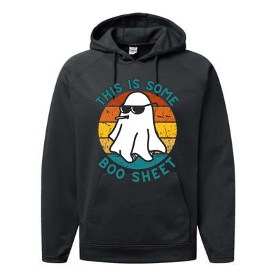 This Is Some Boo Sheet Ghost Halloween Costume Vintage Performance Fleece Hoodie