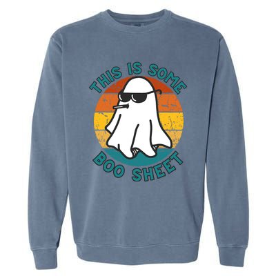 This Is Some Boo Sheet Ghost Halloween Costume Vintage Garment-Dyed Sweatshirt