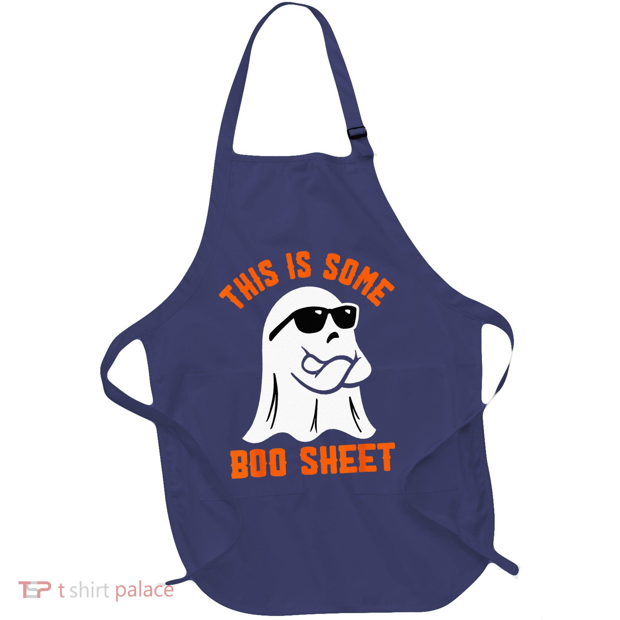 This Is Some Boo Sheet Cool Ghost Funny Halloween Costume Full-Length Apron With Pockets
