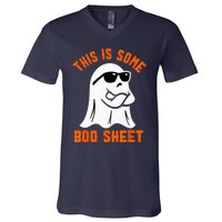 This Is Some Boo Sheet Cool Ghost Funny Halloween Costume V-Neck T-Shirt