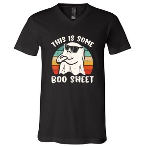 This Is Some Boo Sheet Funny Halloween Ghost V-Neck T-Shirt