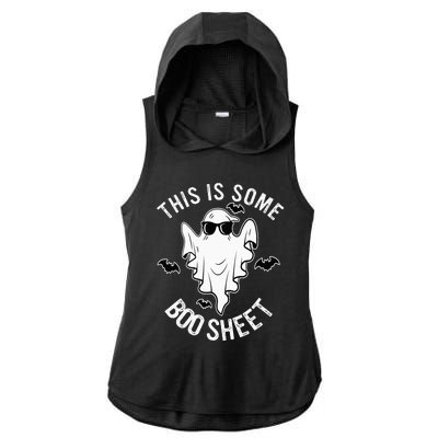 This Is Some Boo Sheet Ghost Halloween Costume Ladies PosiCharge Tri-Blend Wicking Draft Hoodie Tank