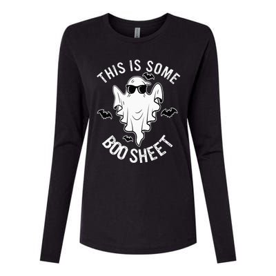 This Is Some Boo Sheet Ghost Halloween Costume Womens Cotton Relaxed Long Sleeve T-Shirt