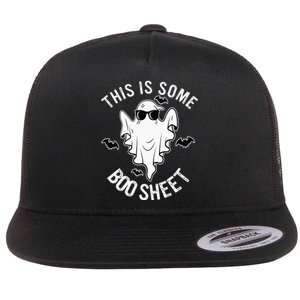 This Is Some Boo Sheet Ghost Halloween Costume Flat Bill Trucker Hat