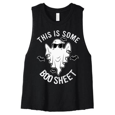 This Is Some Boo Sheet Ghost Halloween Costume Women's Racerback Cropped Tank