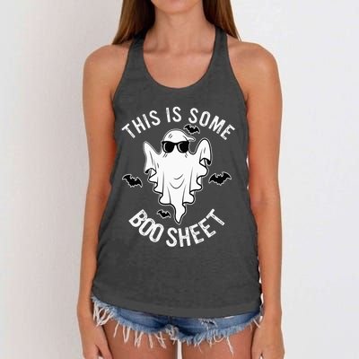 This Is Some Boo Sheet Ghost Halloween Costume Women's Knotted Racerback Tank