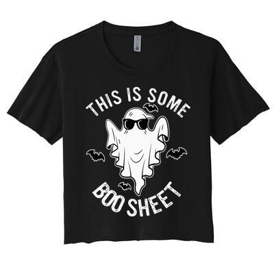 This Is Some Boo Sheet Ghost Halloween Costume Women's Crop Top Tee