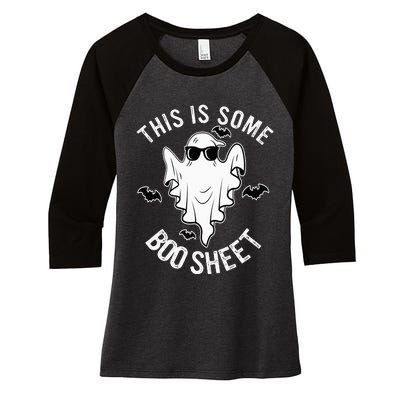 This Is Some Boo Sheet Ghost Halloween Costume Women's Tri-Blend 3/4-Sleeve Raglan Shirt