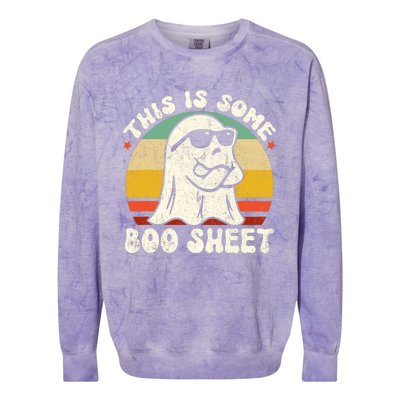 This Is Some Boo Sheet Cool Ghost Funny Halloween Costume Vintagee Design Colorblast Crewneck Sweatshirt