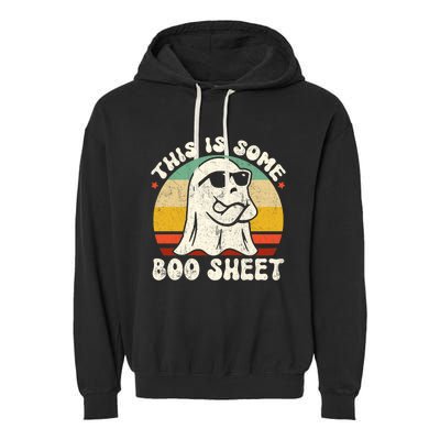 This Is Some Boo Sheet Cool Ghost Funny Halloween Costume Vintagee Design Garment-Dyed Fleece Hoodie