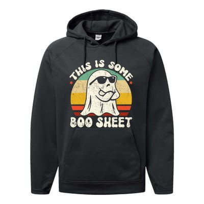 This Is Some Boo Sheet Cool Ghost Funny Halloween Costume Vintagee Design Performance Fleece Hoodie