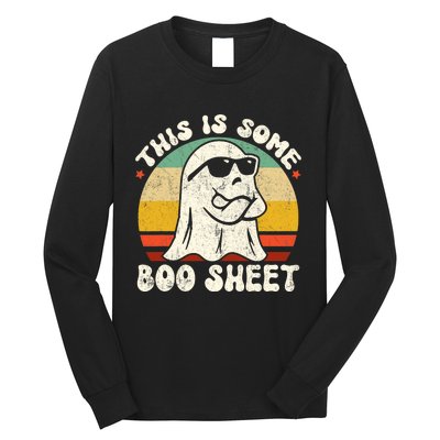 This Is Some Boo Sheet Cool Ghost Funny Halloween Costume Vintagee Design Long Sleeve Shirt