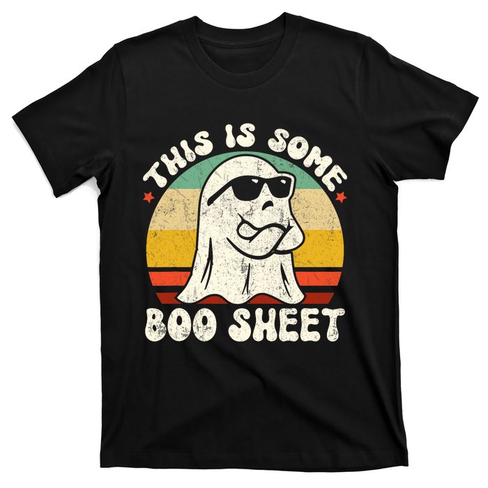 This Is Some Boo Sheet Cool Ghost Funny Halloween Costume Vintagee Design T-Shirt