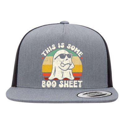 This Is Some Boo Sheet Cool Ghost Funny Halloween Costume Vintagee Design Flat Bill Trucker Hat