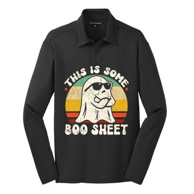 This Is Some Boo Sheet Cool Ghost Funny Halloween Costume Vintagee Design Silk Touch Performance Long Sleeve Polo