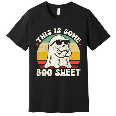 This Is Some Boo Sheet Cool Ghost Funny Halloween Costume Vintagee Design Premium T-Shirt