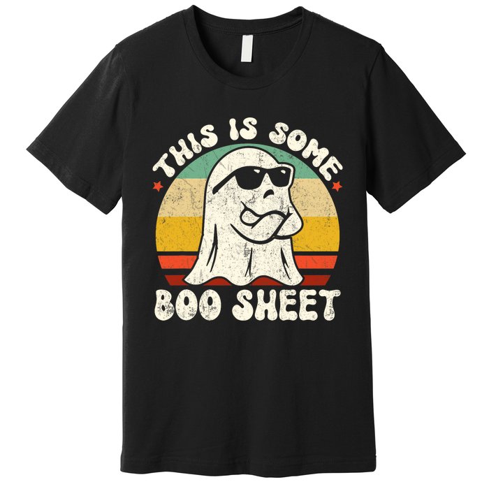 This Is Some Boo Sheet Cool Ghost Funny Halloween Costume Vintagee Design Premium T-Shirt