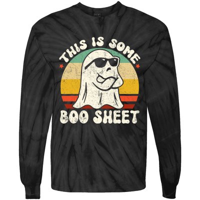 This Is Some Boo Sheet Cool Ghost Funny Halloween Costume Vintagee Design Tie-Dye Long Sleeve Shirt