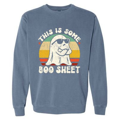 This Is Some Boo Sheet Cool Ghost Funny Halloween Costume Vintagee Design Garment-Dyed Sweatshirt