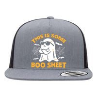 This Is Some Boo Sheet Ghost Retro Halloween Costume Spooky Season Flat Bill Trucker Hat