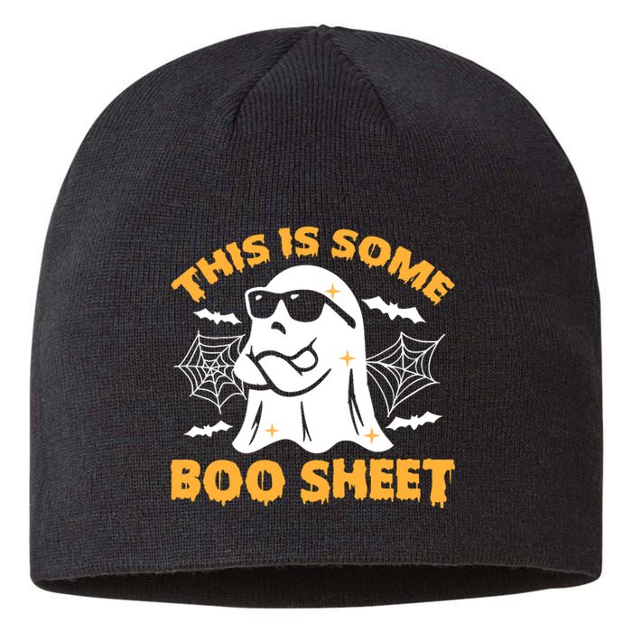 This Is Some Boo Sheet Ghost Retro Halloween Costume Spooky Season Sustainable Beanie