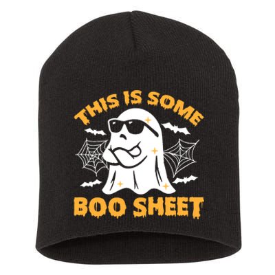 This Is Some Boo Sheet Ghost Retro Halloween Costume Spooky Season Short Acrylic Beanie