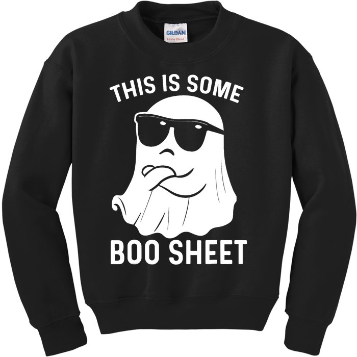 This Is Some Boo Sheet Ghost Halloween Costume Funny Ghost Kids Sweatshirt