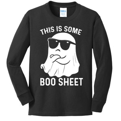 This Is Some Boo Sheet Ghost Halloween Costume Funny Ghost Kids Long Sleeve Shirt