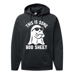 This Is Some Boo Sheet Cute Ghost Halloween Cool Ghost Some Spooky Performance Fleece Hoodie