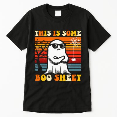This Is Some Boo Sheet Ghost Groovy Retro Funny Halloween Tall T-Shirt