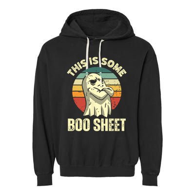 This Is Some Boo Sheet Halloween Funny Vintage Ghost Design Garment-Dyed Fleece Hoodie