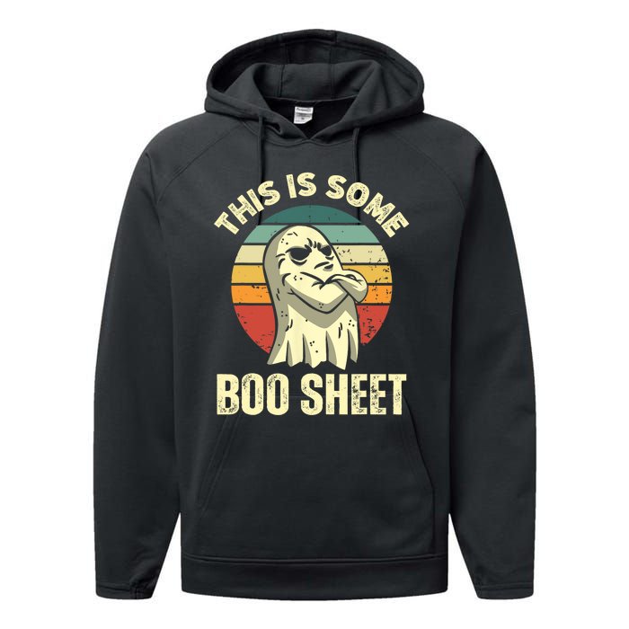 This Is Some Boo Sheet Halloween Funny Vintage Ghost Design Performance Fleece Hoodie