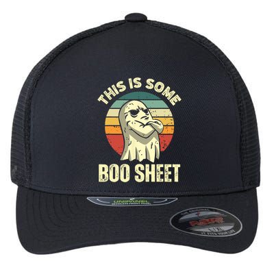 This Is Some Boo Sheet Halloween Funny Vintage Ghost Design Flexfit Unipanel Trucker Cap