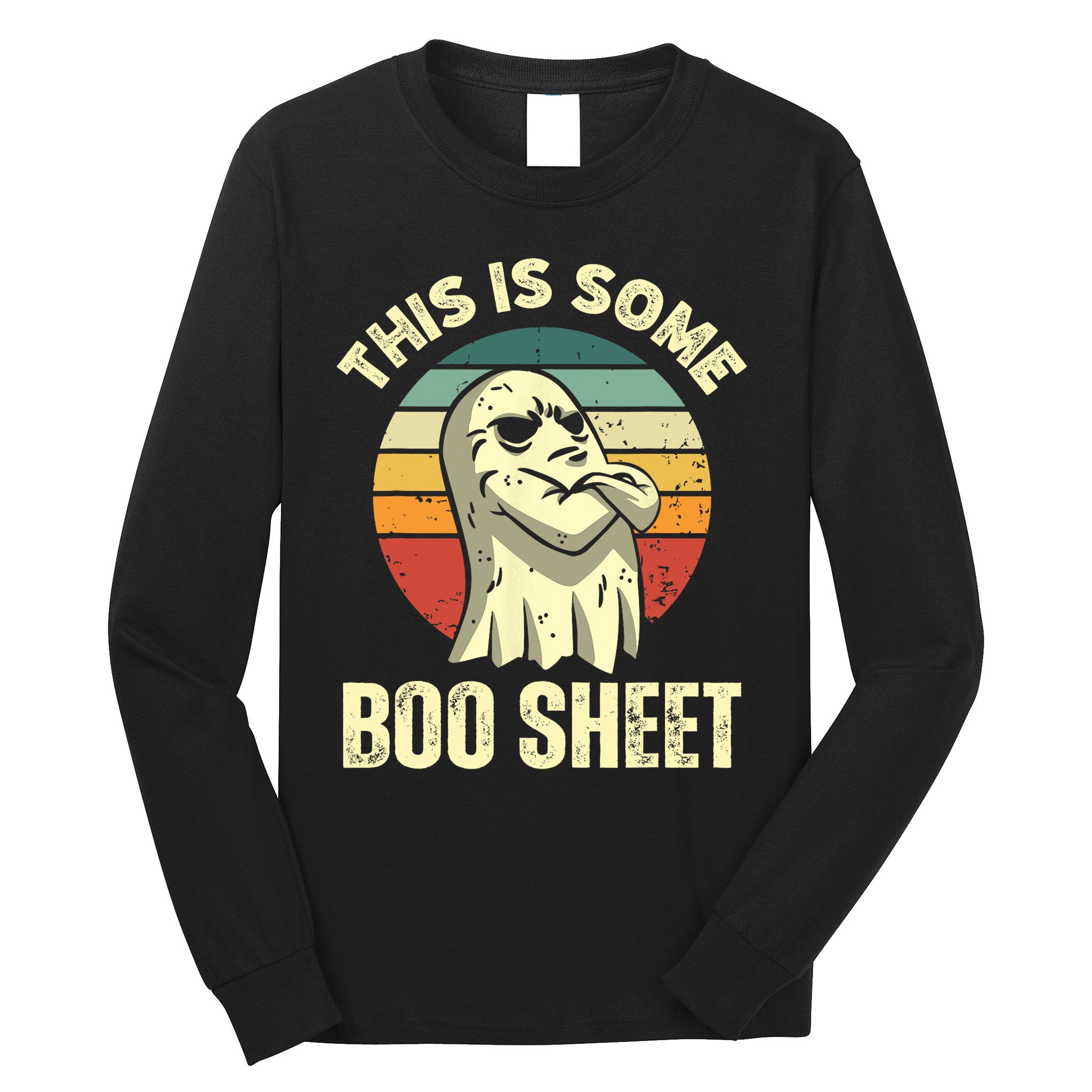 This Is Some Boo Sheet Halloween Funny Vintage Ghost Design Long Sleeve Shirt