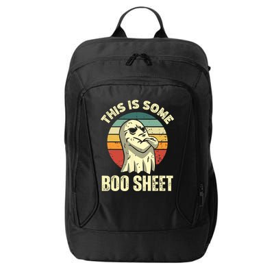 This Is Some Boo Sheet Halloween Funny Vintage Ghost Design City Backpack