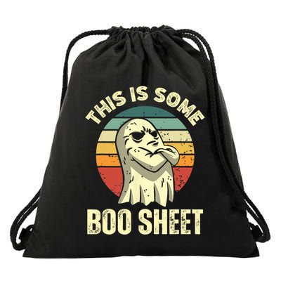 This Is Some Boo Sheet Halloween Funny Vintage Ghost Design Drawstring Bag