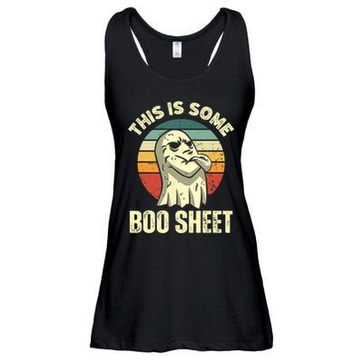 This Is Some Boo Sheet Halloween Funny Vintage Ghost Design Ladies Essential Flowy Tank