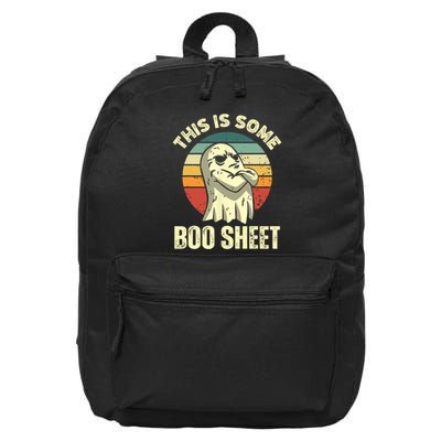 This Is Some Boo Sheet Halloween Funny Vintage Ghost Design 16 in Basic Backpack