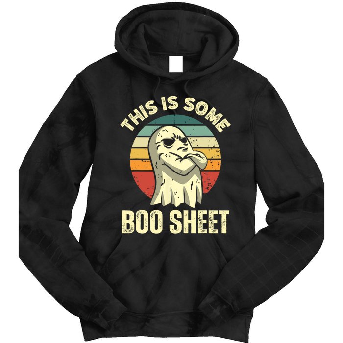 This Is Some Boo Sheet Halloween Funny Vintage Ghost Design Tie Dye Hoodie